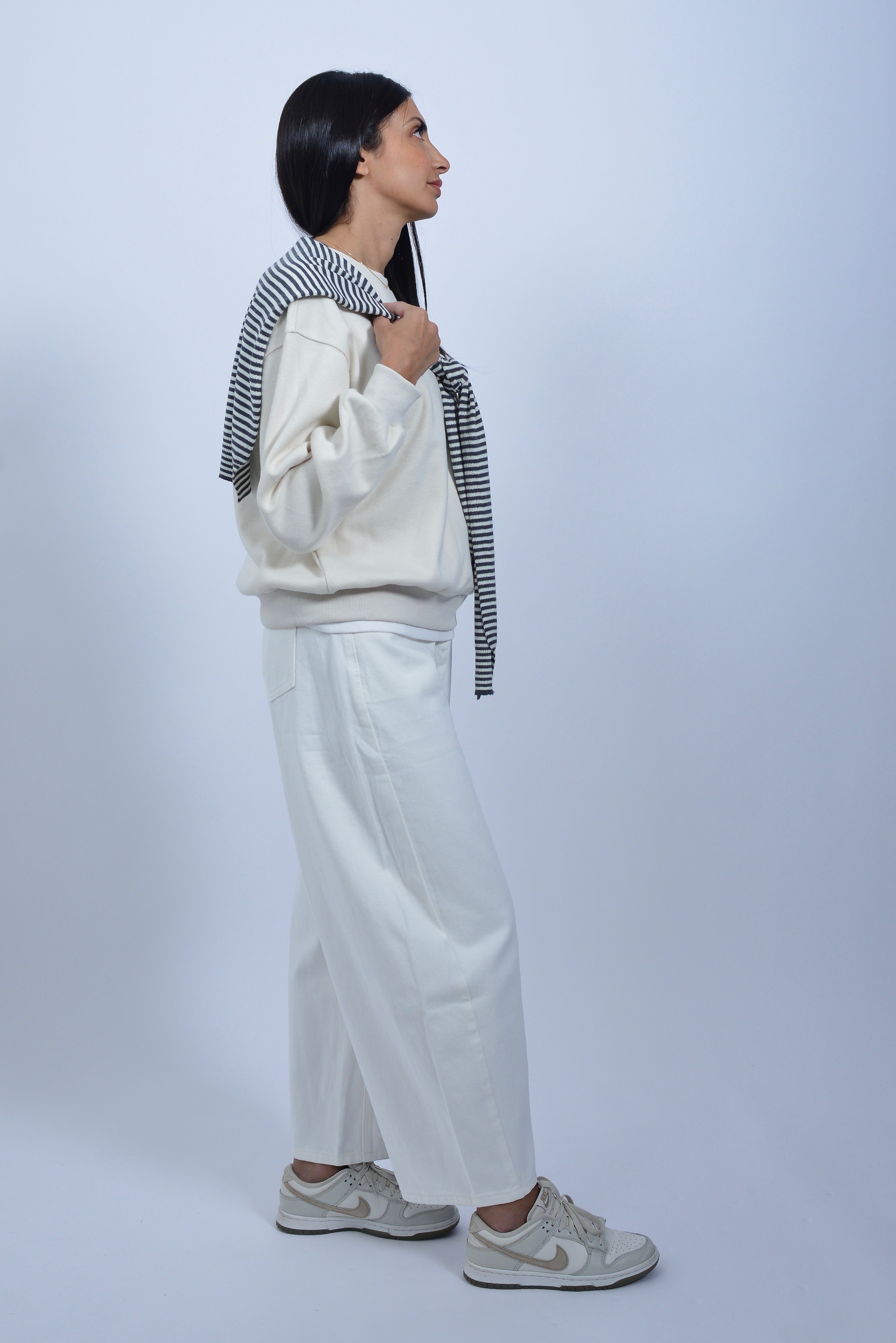 Sweat-shirt "Soft Cream" & Écharpe Rayée