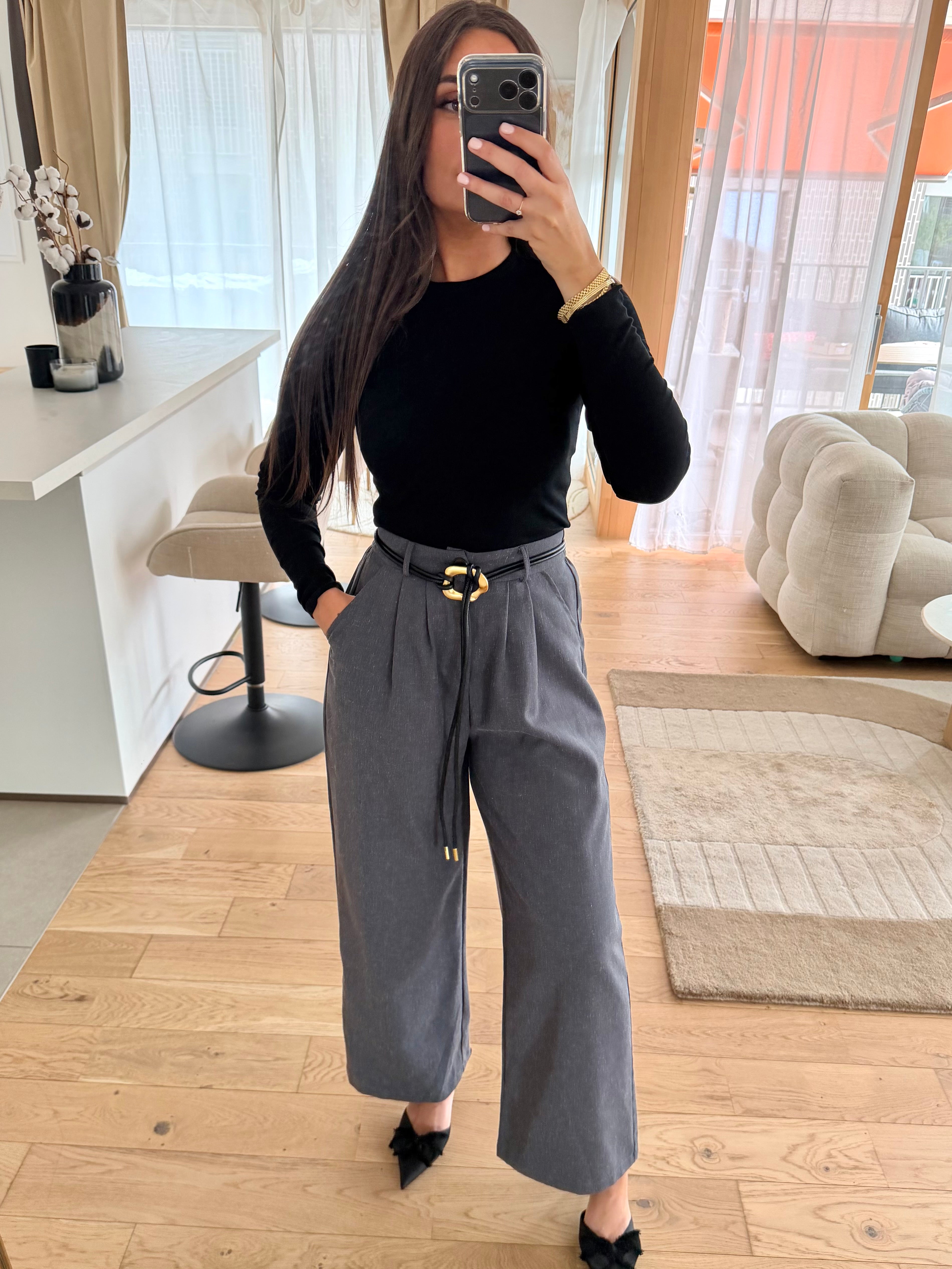 Pantalon Tailleur Gris