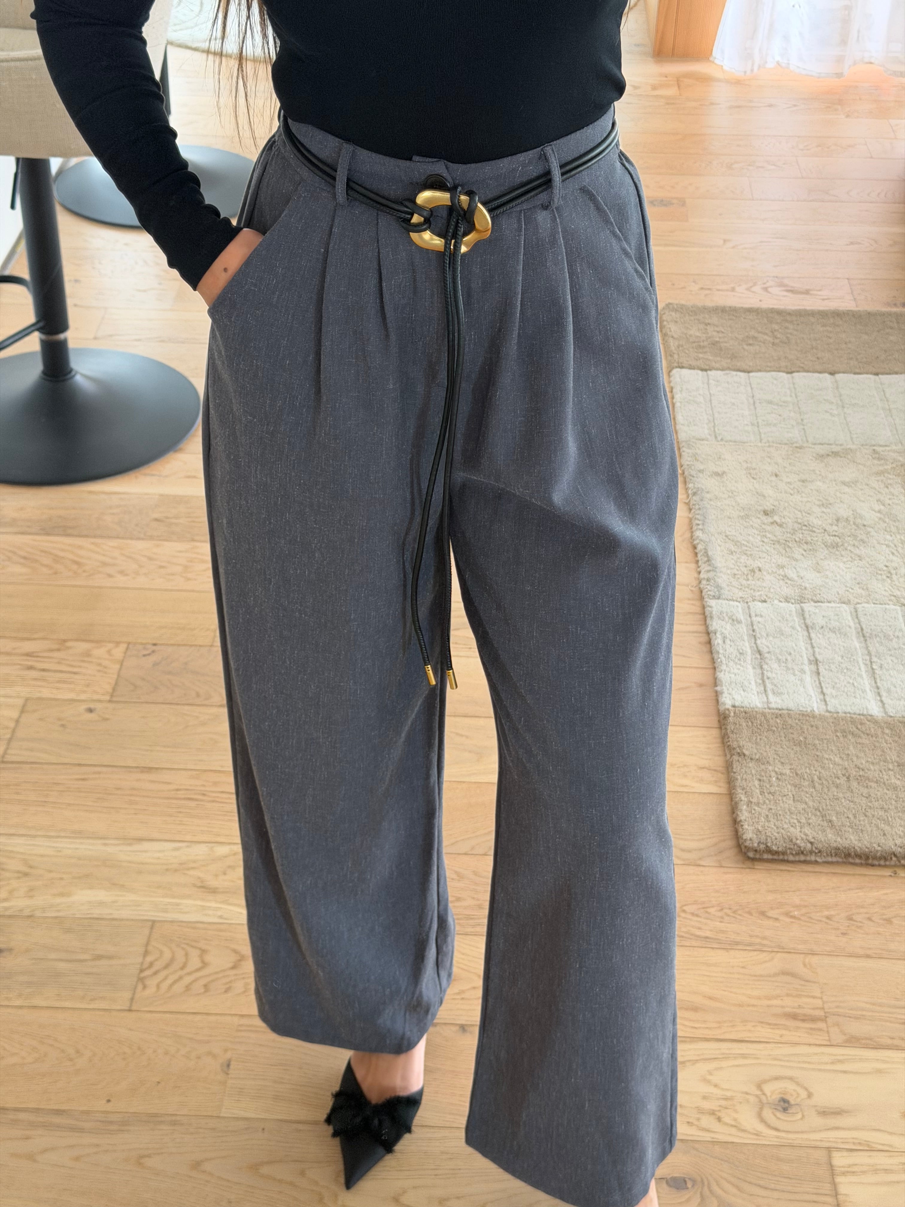 Pantalon Tailleur Gris