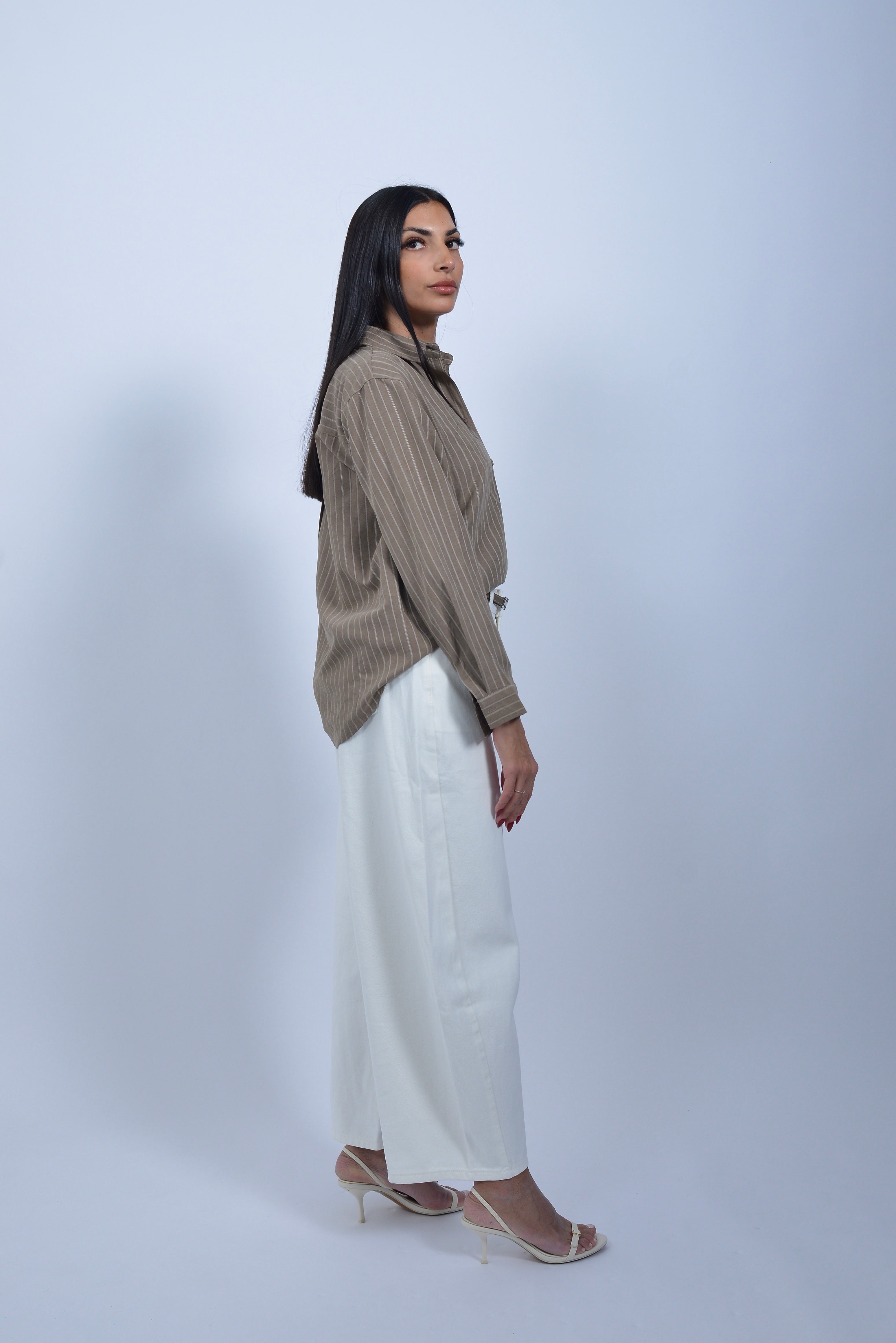 Chemise Rayée "Camel & Brown"