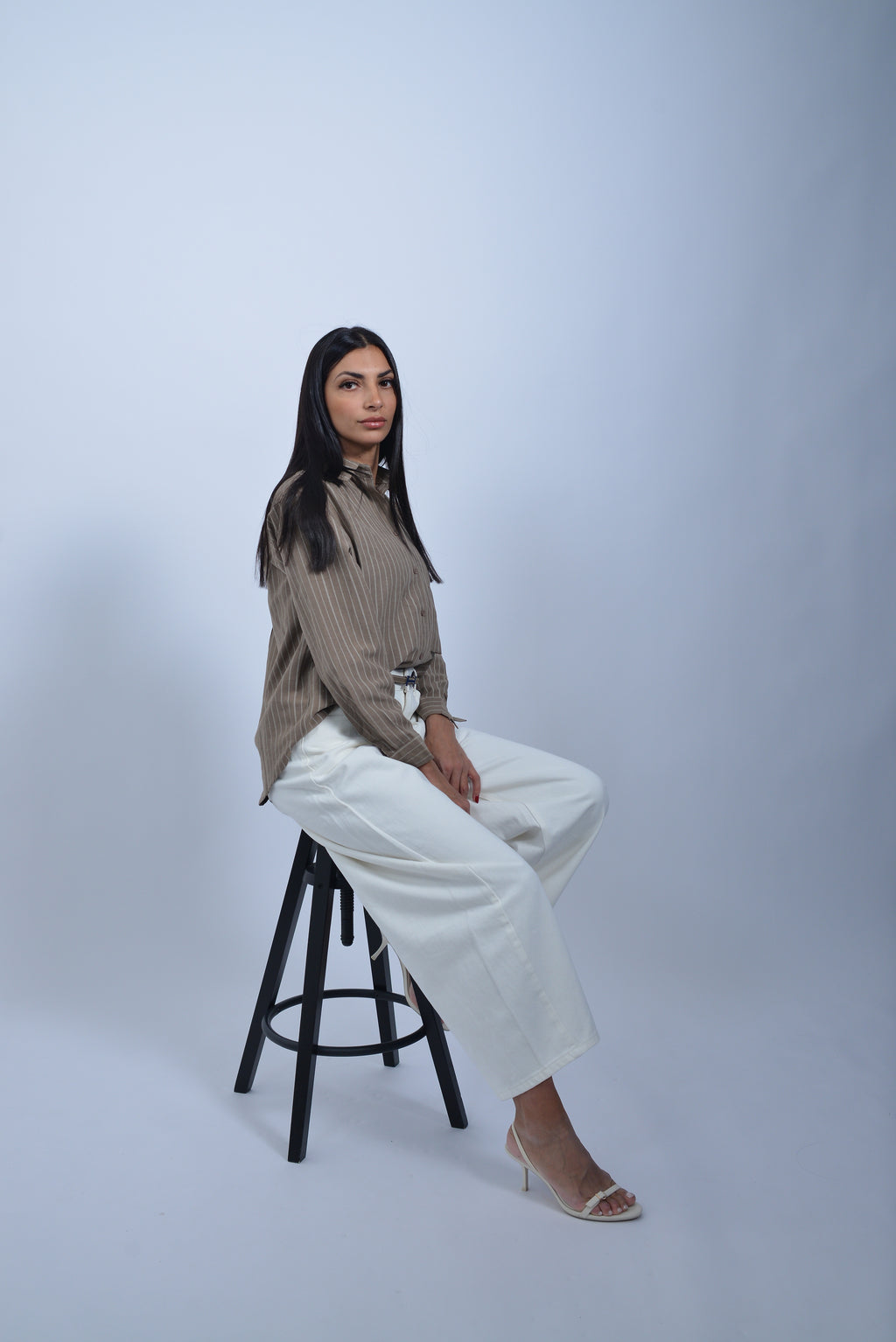 Chemise Rayée "Camel & Brown"