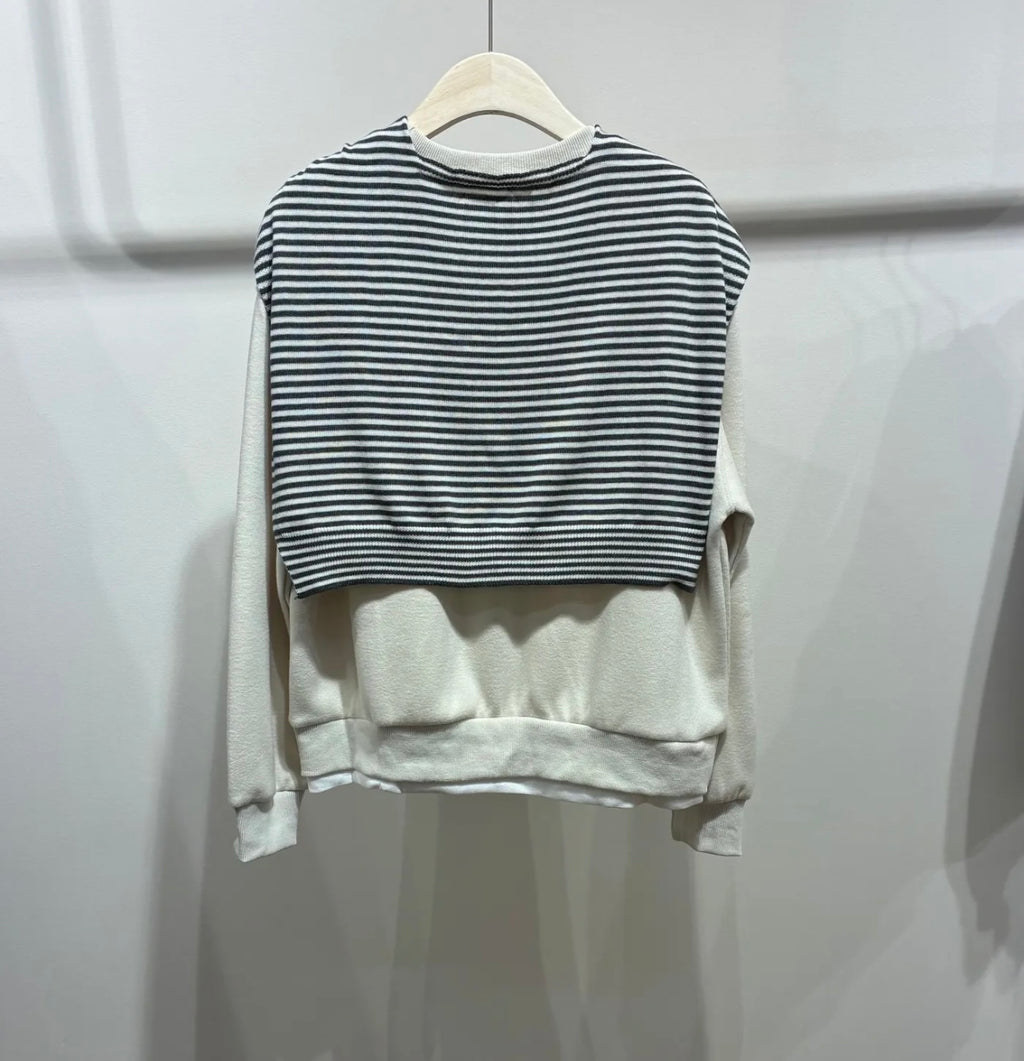 Sweat-shirt "Soft Cream" & Écharpe Rayée