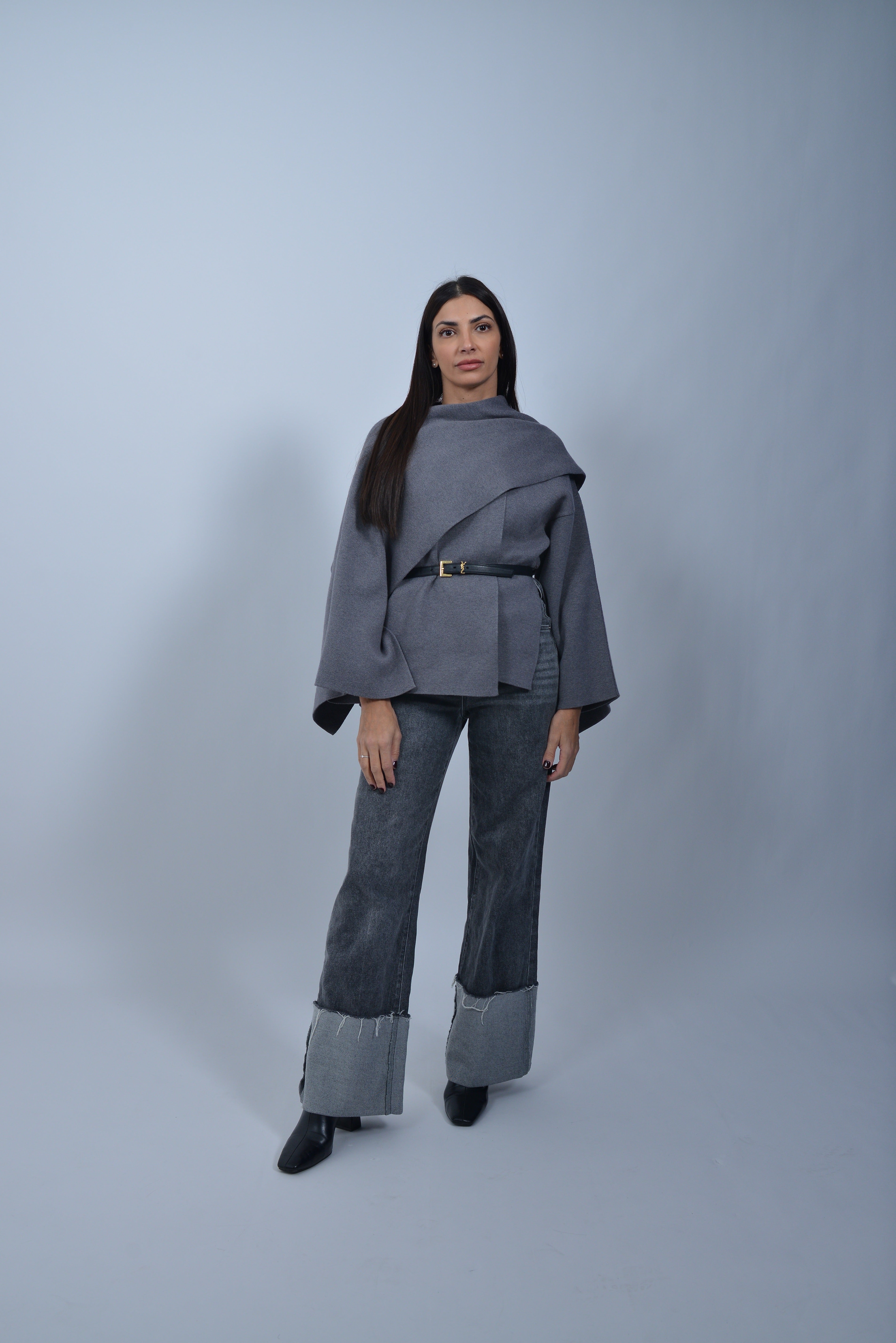 Jean Wide Leg Gris - Revers Oversize