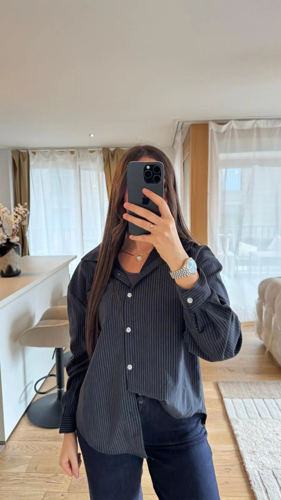 Chemise Oversize Bleu Marine ALMA