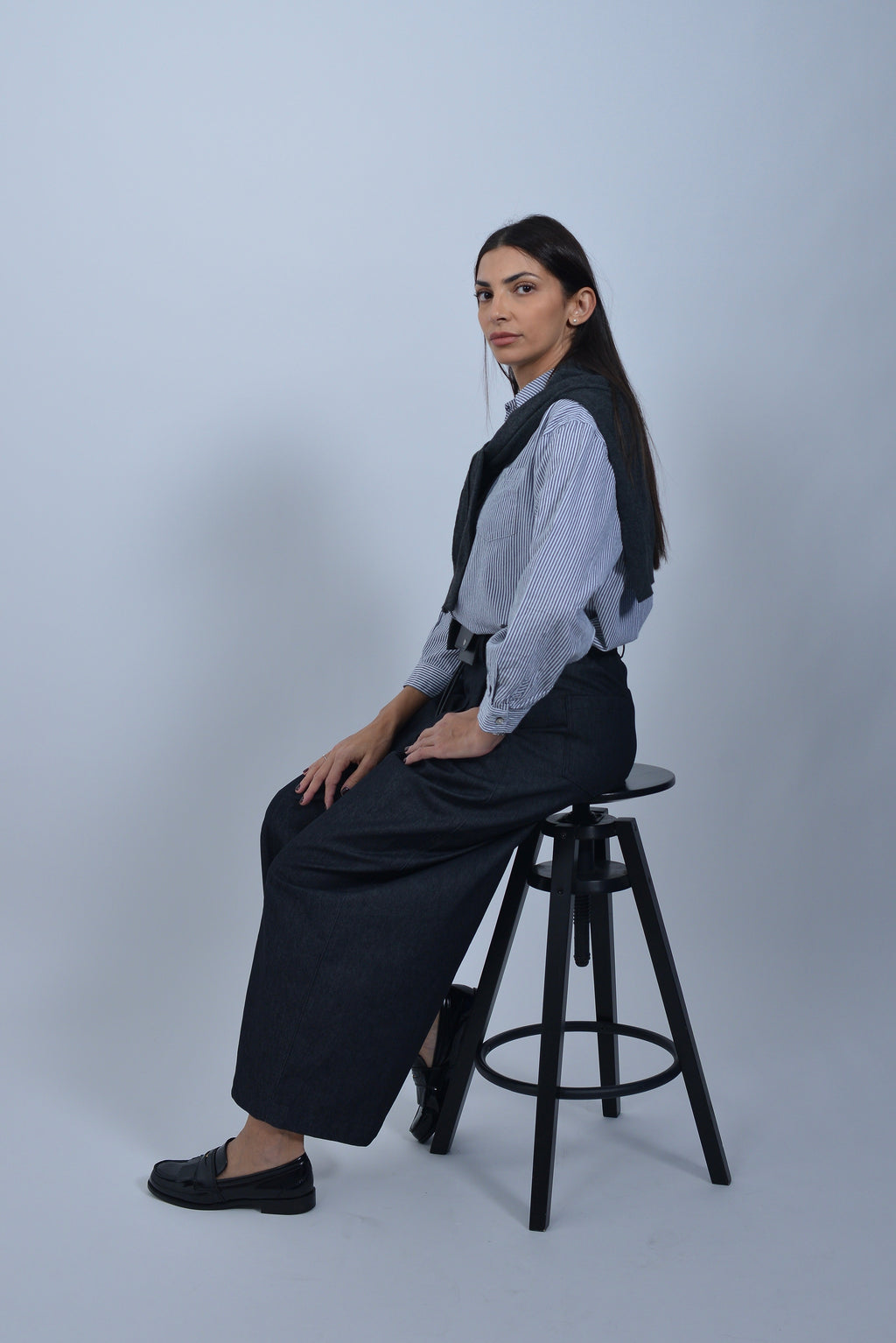 Chemise Rayée Oversize 3 pièces