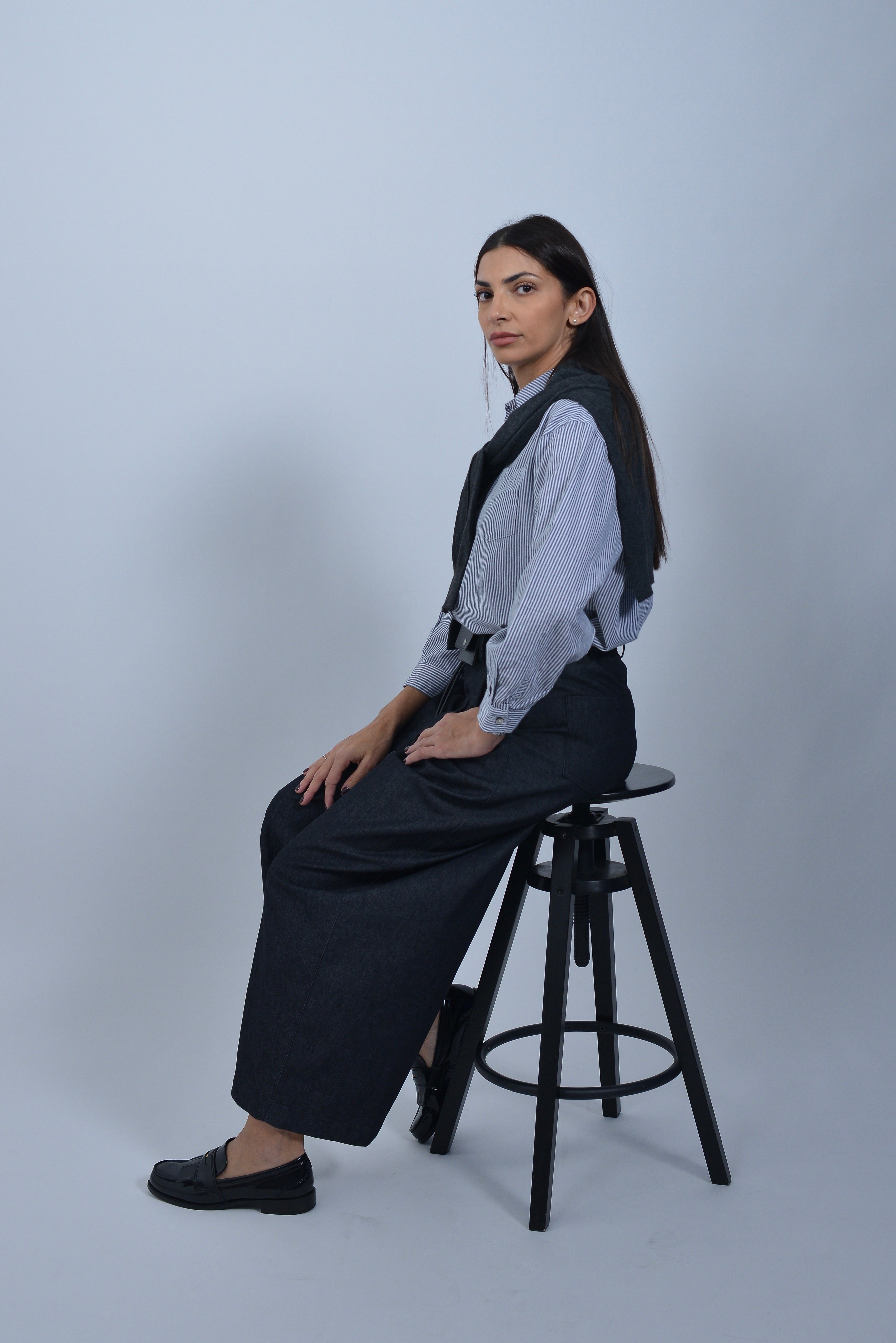 Chemise Rayée Oversize 3 pièces