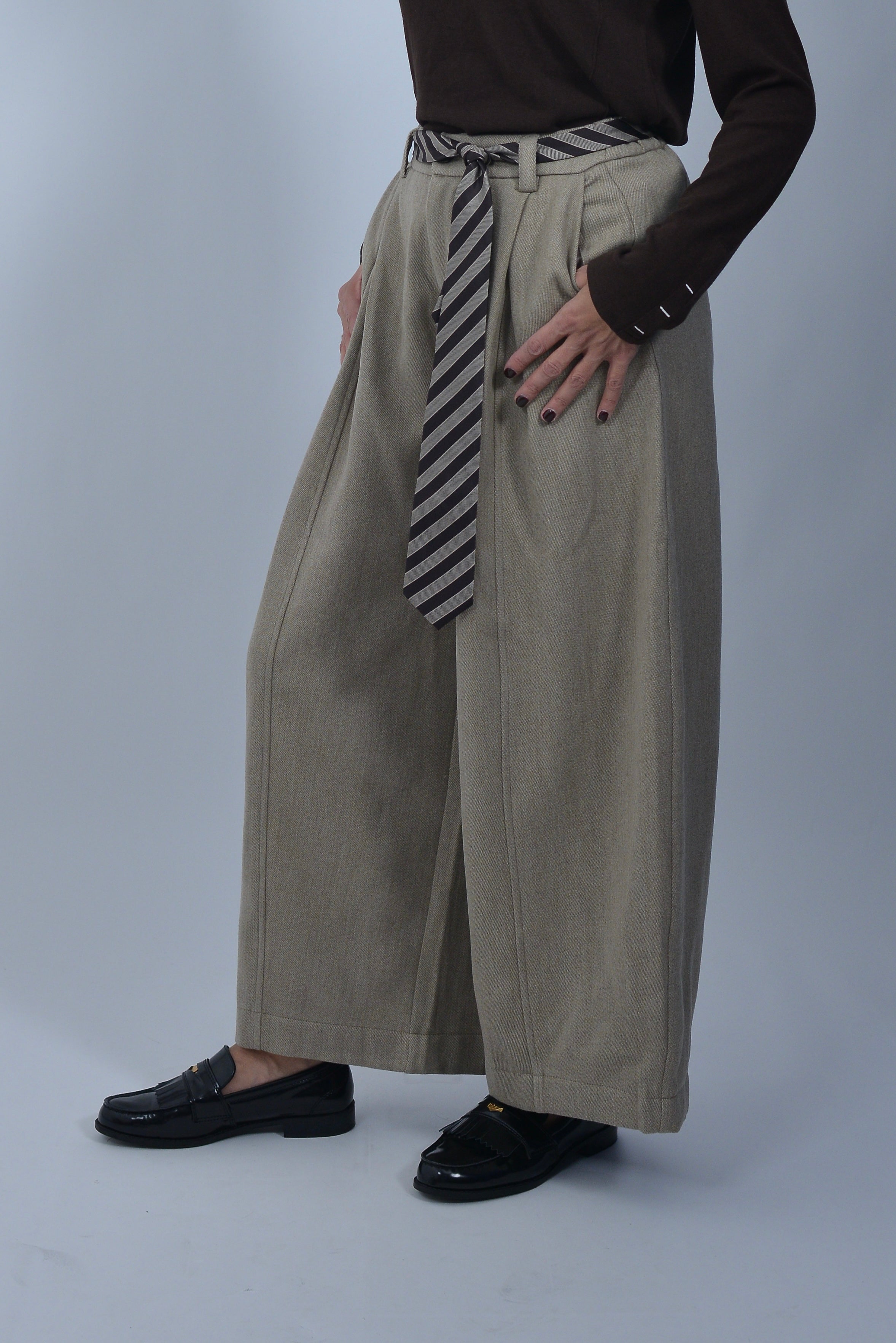 Pantalon Wide Leg Beige