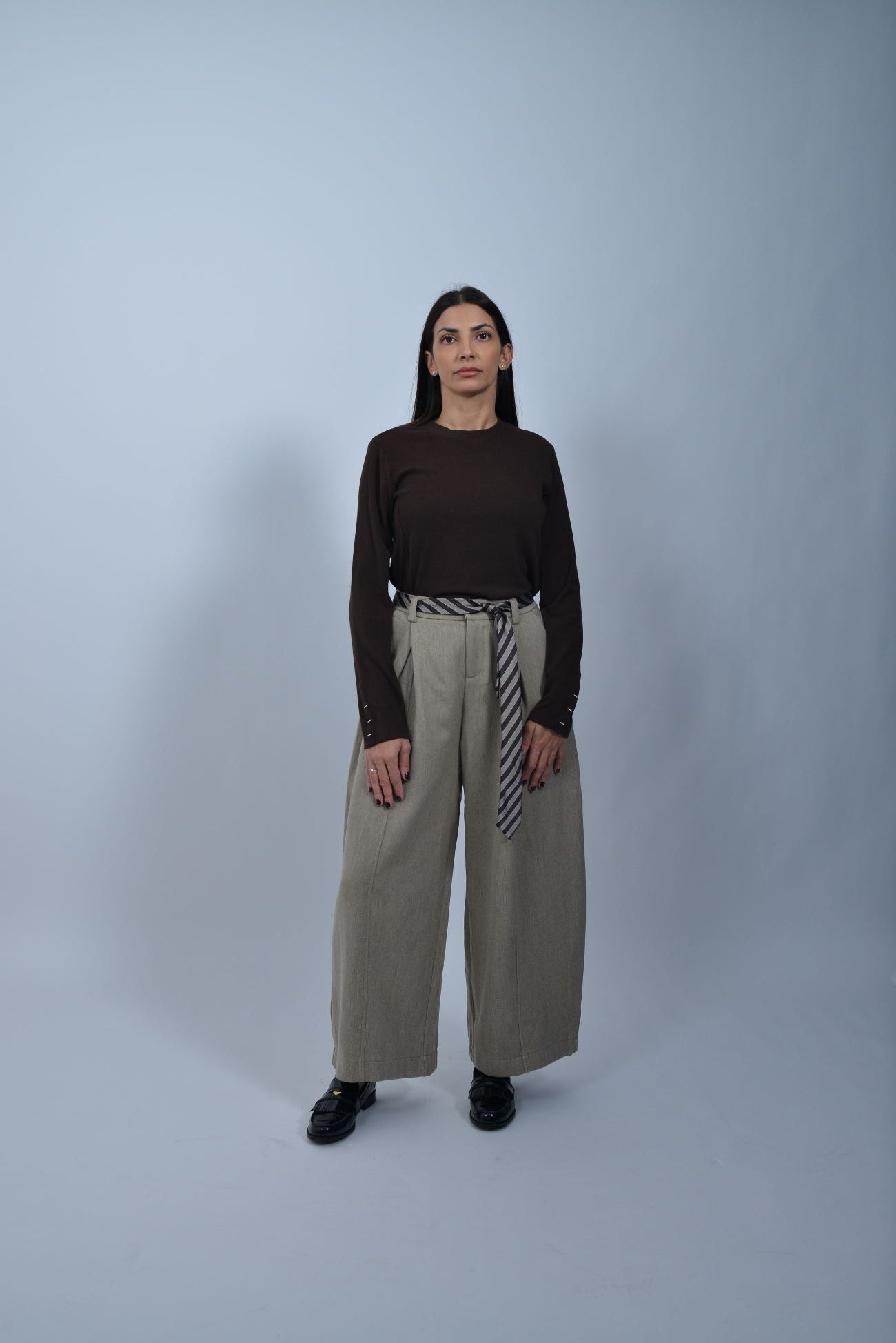 Pantalon Wide Leg Beige