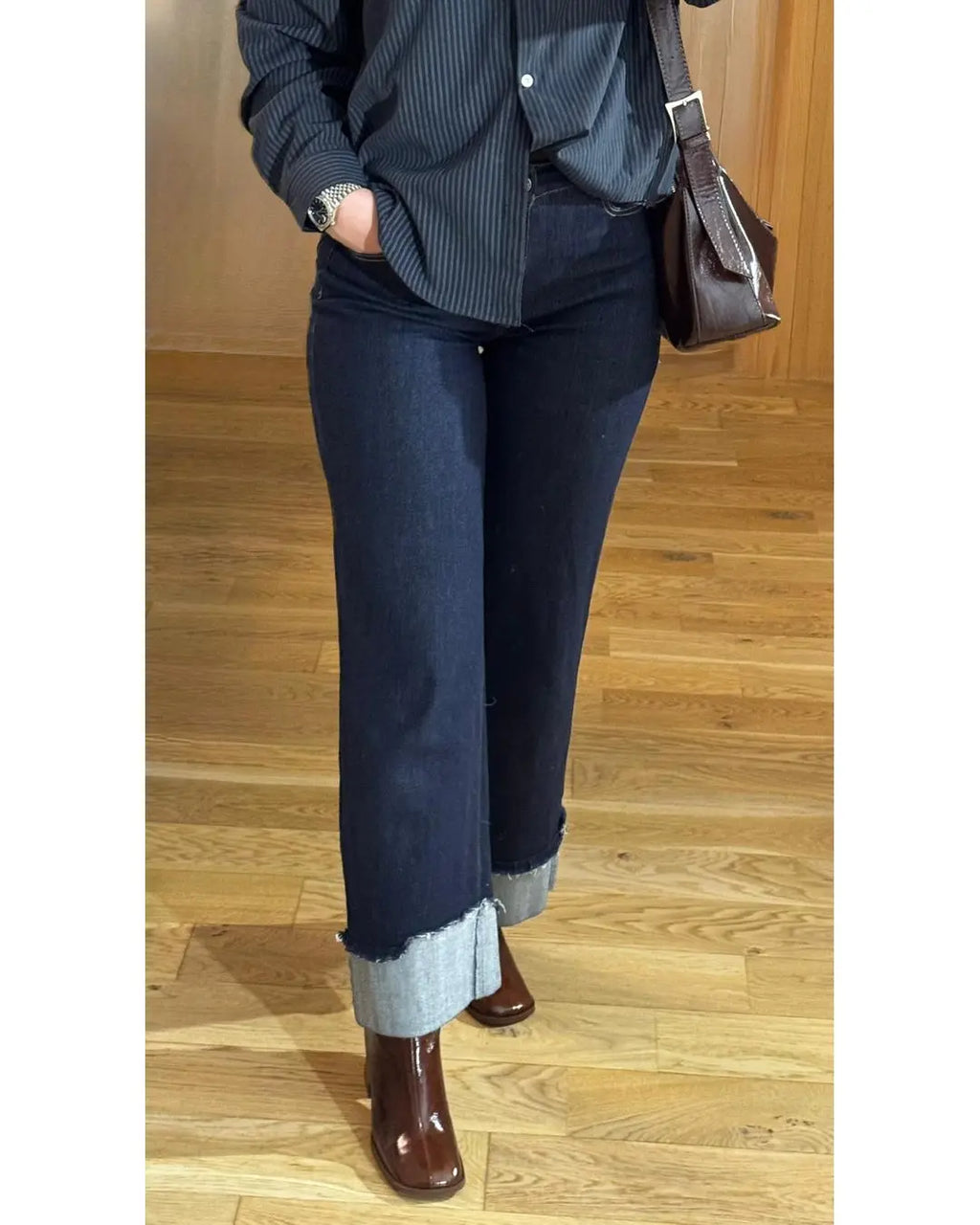 Jean Wide Leg Brut - Revers Oversize ALMA